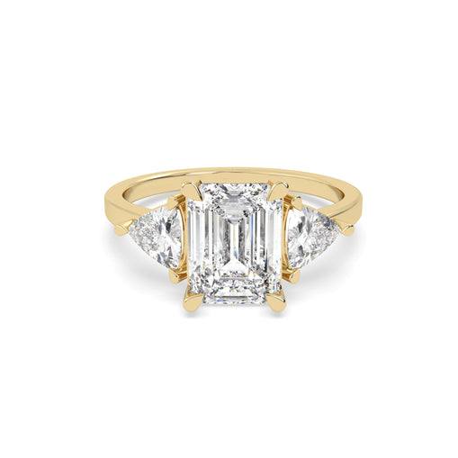 Emerald Three Stone Lab Grown Diamond Ring