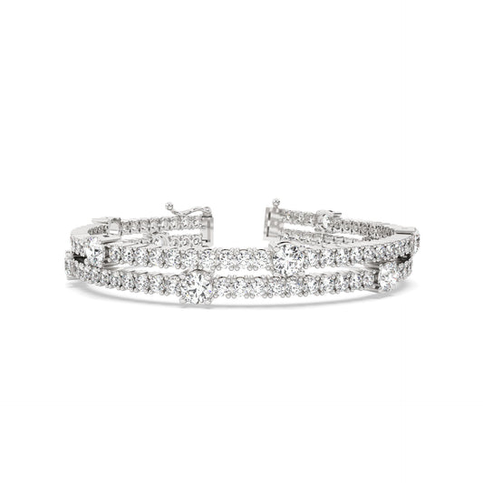 Double Line Round Tennis Bracelet