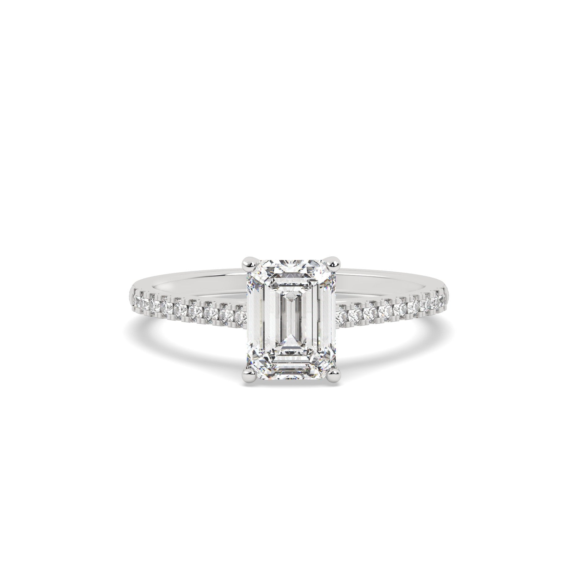 1.5 Ct Emerald Solitaire Lab Grown Diamond Ring