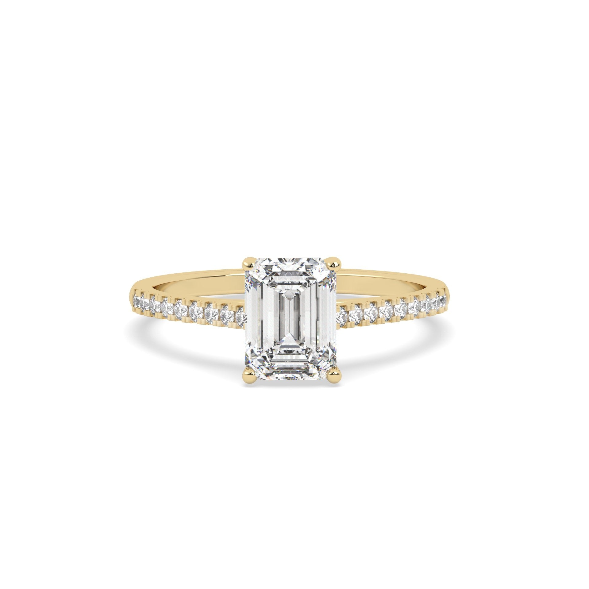 1.5 Ct Emerald Solitaire Lab Grown Diamond Ring