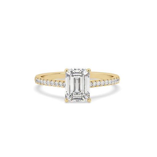 1.5 Ct Emerald Solitaire Lab Grown Diamond Ring