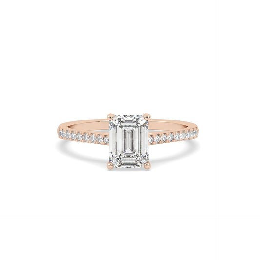 1.5 Ct Emerald Solitaire Lab Grown Diamond Ring