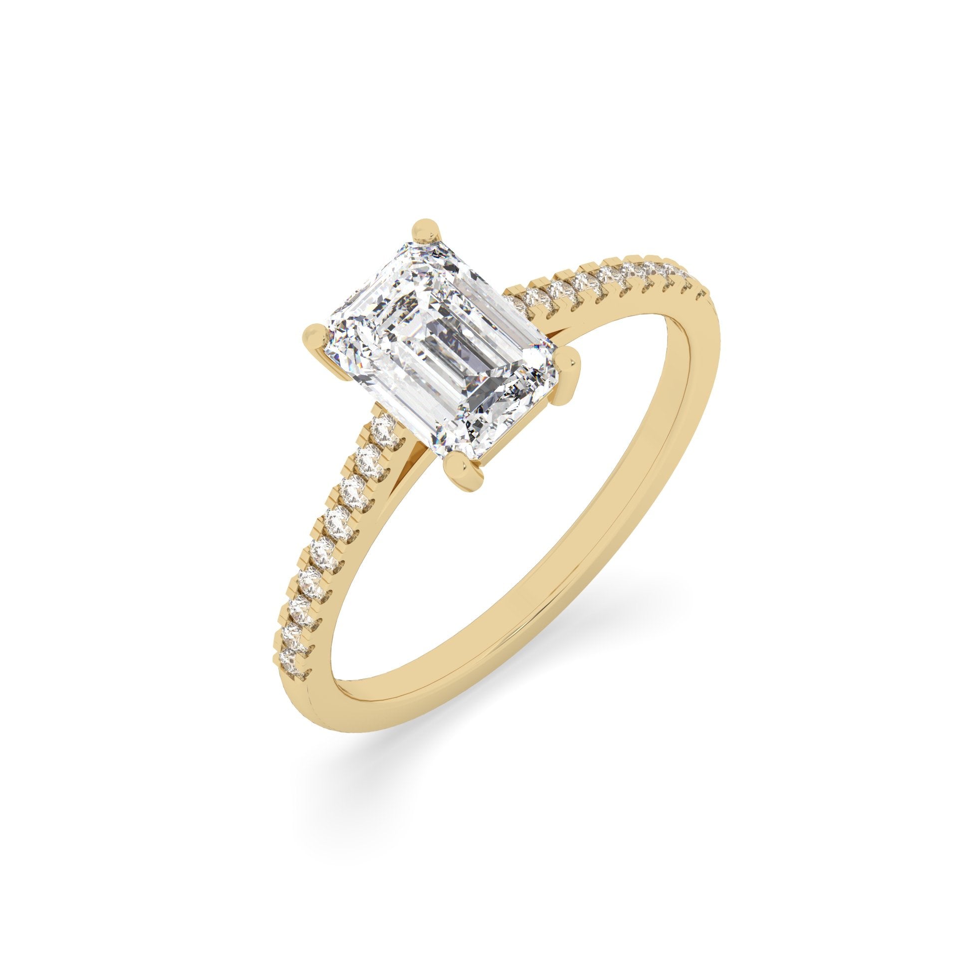 1.5 Ct Emerald Solitaire Lab Grown Diamond Ring