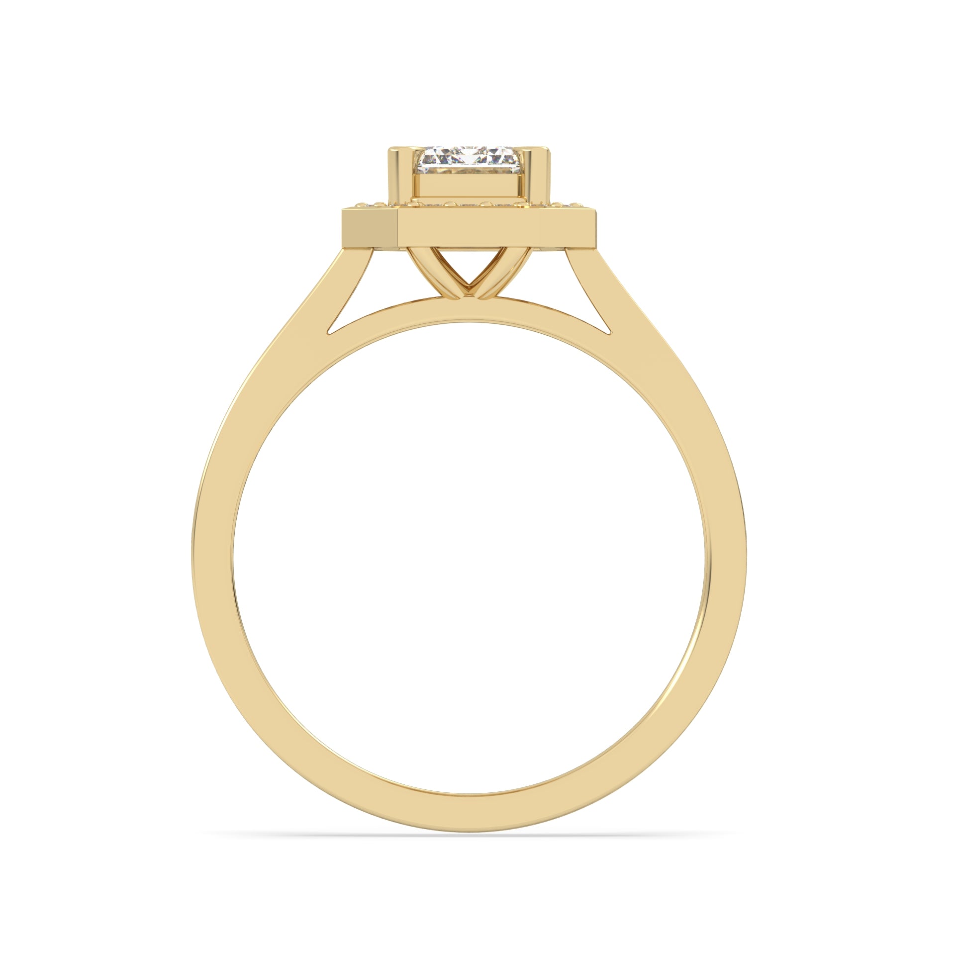 1 Ct Emerald Halo Lab Grown Diamond Ring – 925 Silver