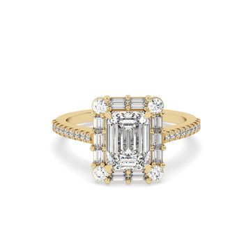 2 Ct Emerald Halo Lab Grown Diamond Ring