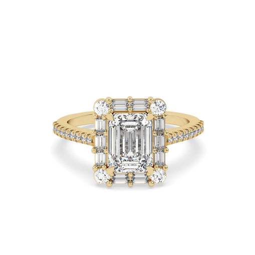 2 Ct Emerald Halo Lab Grown Diamond Ring
