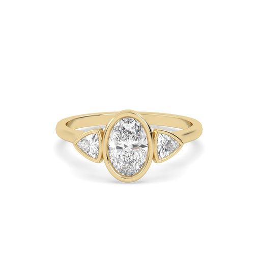 Oval Three Stone Lab Grown Diamond Ring – 925 Silver