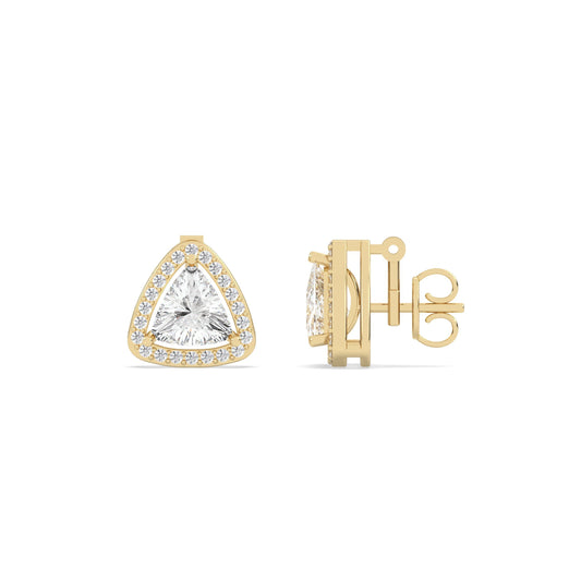 2 Ct Trillion Cut Functional Earrings