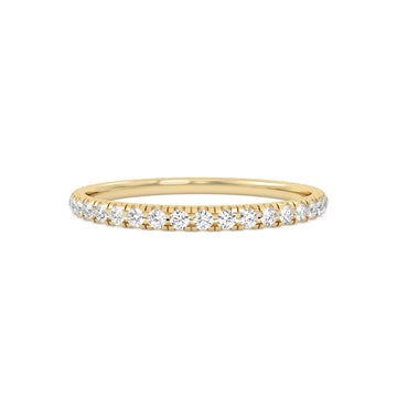 Yellow Gold ring Band with multiple round diamonds