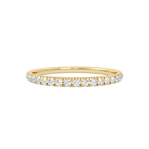 Yellow Gold ring Band with multiple round diamonds