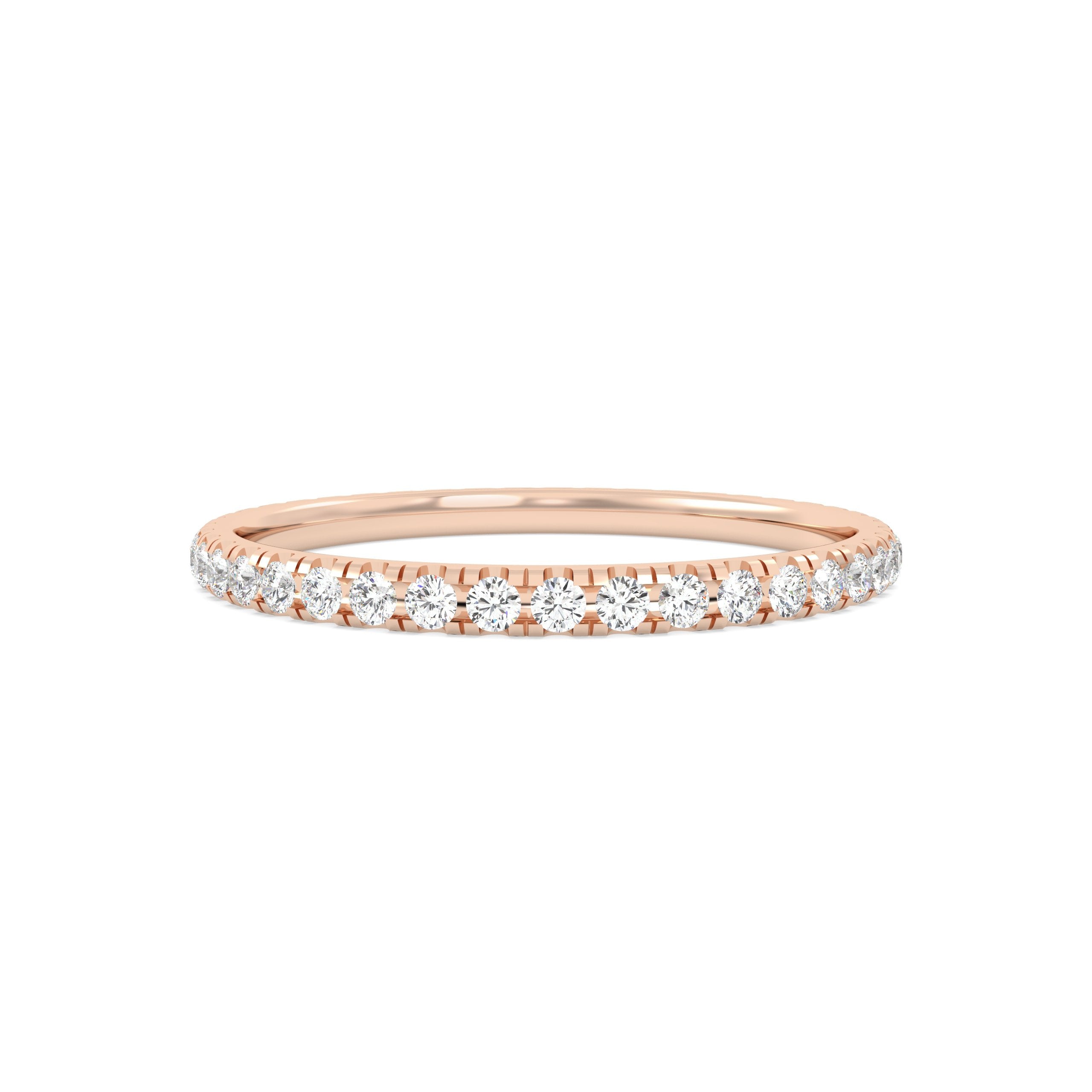 Rose Gold ring Band with multiple round diamonds