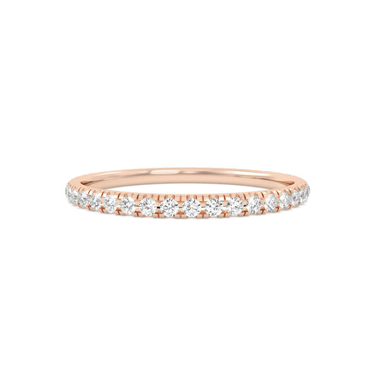 Rose Gold ring Band with multiple round diamonds