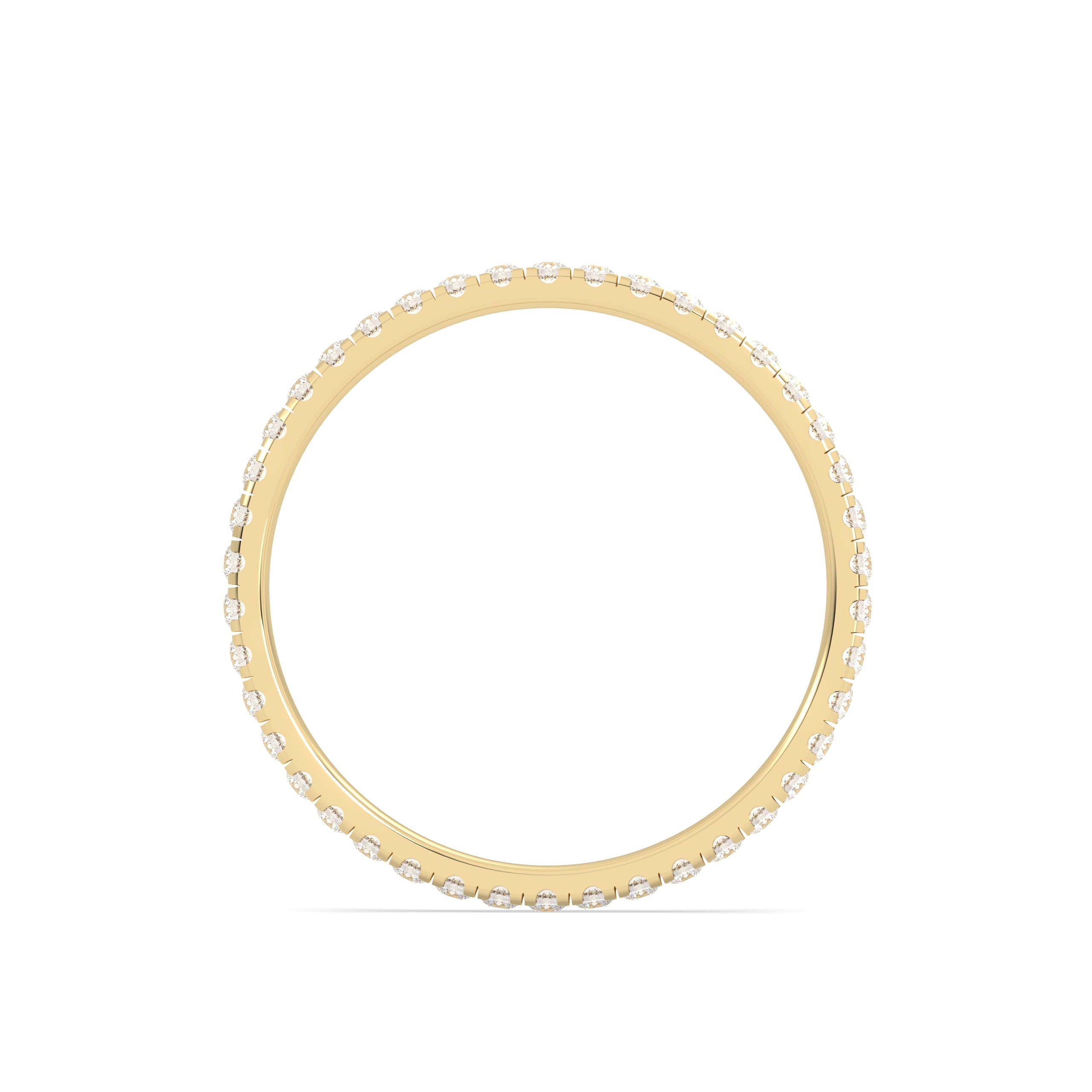 Yellow Gold ring Band with multiple round diamonds