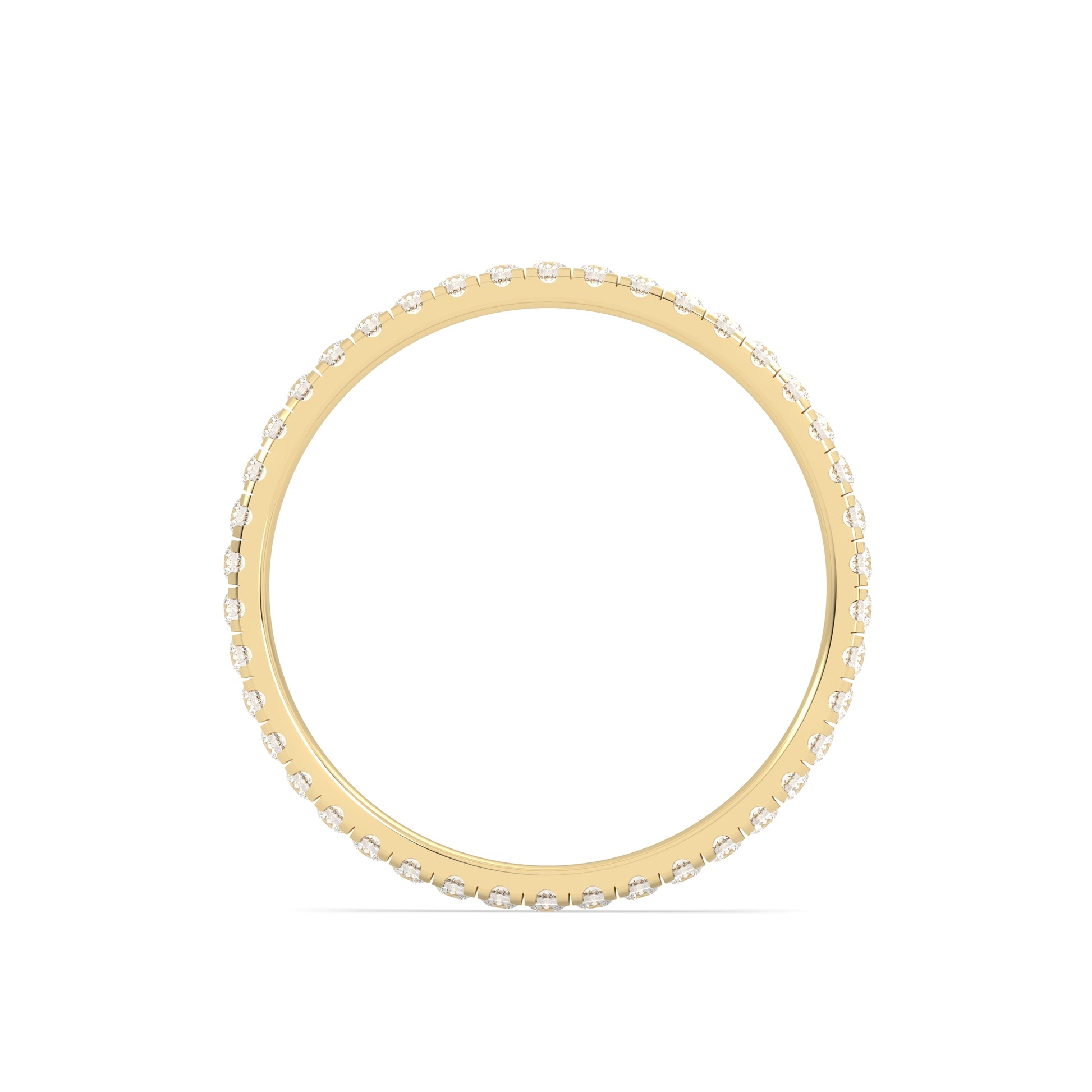 Yellow Gold ring Band with multiple round diamonds