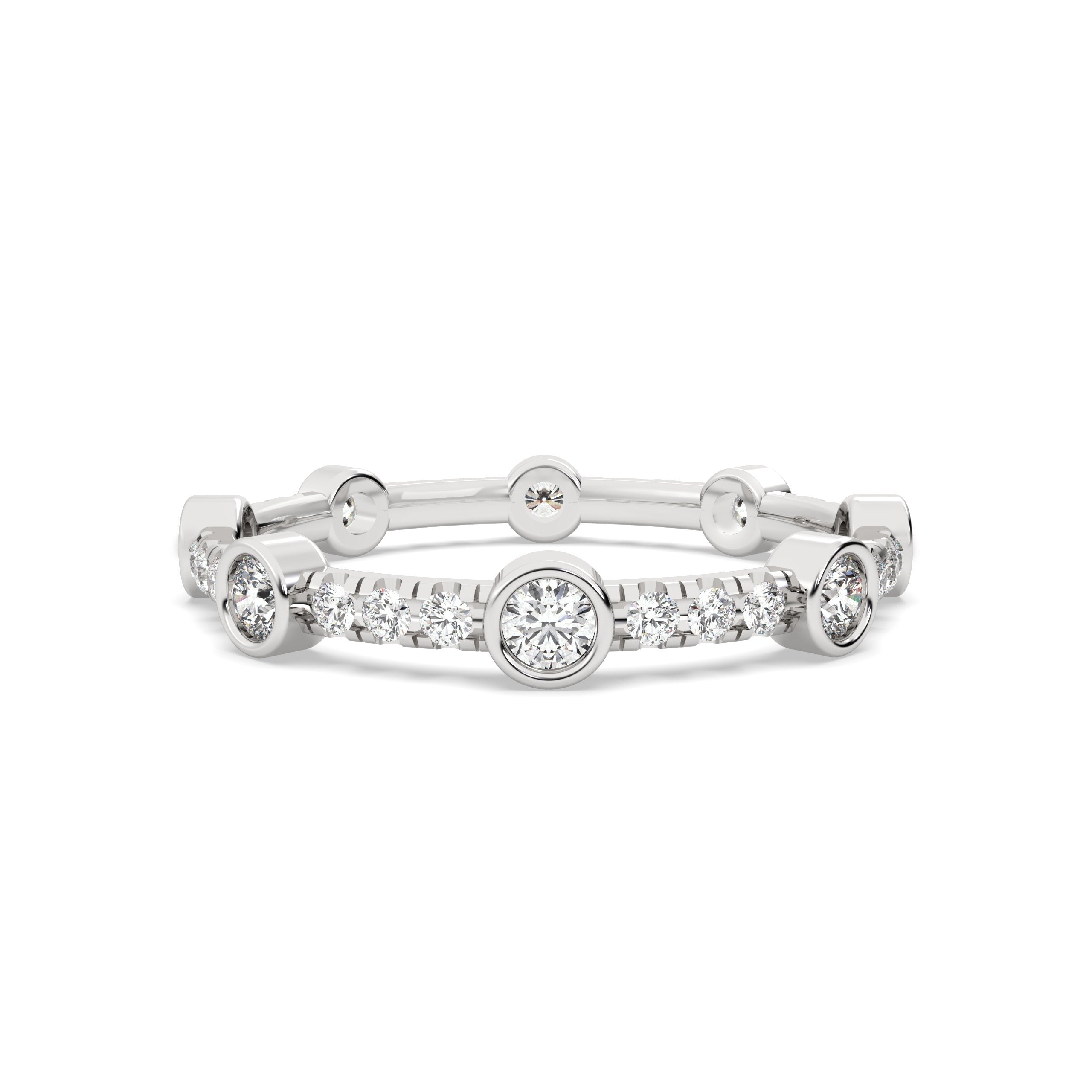 White gold round diamond band