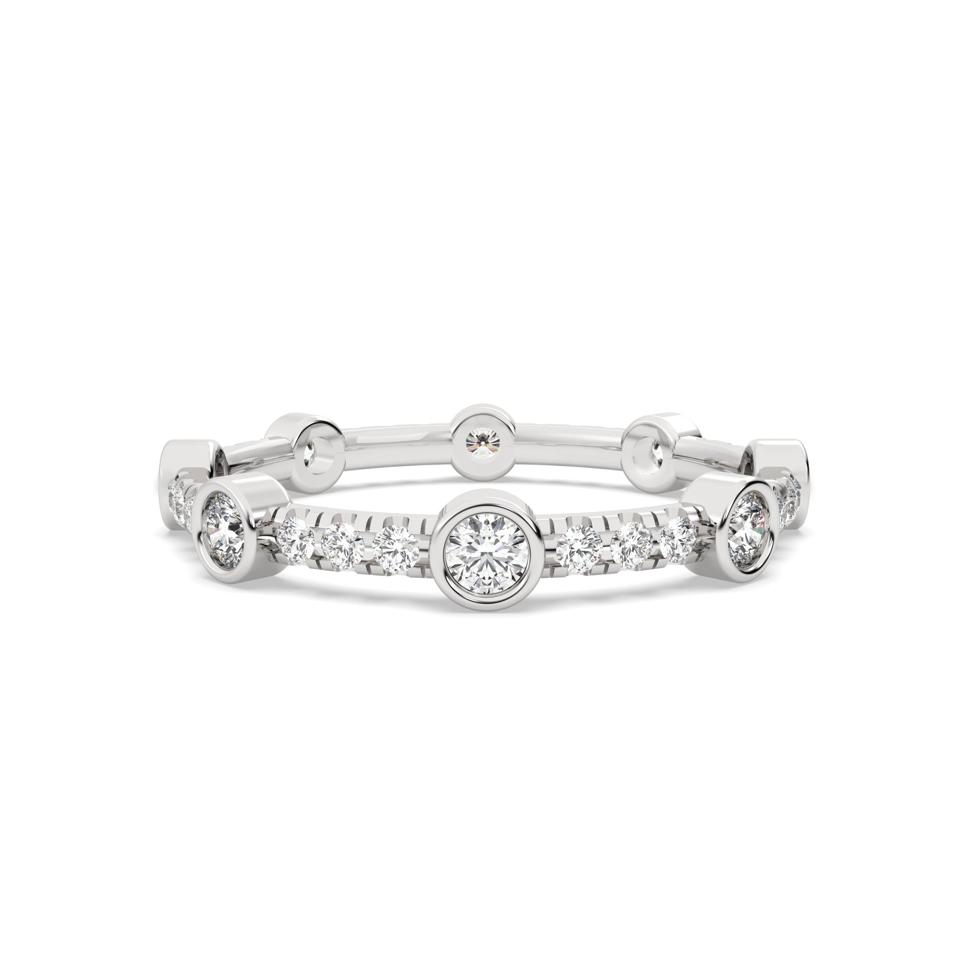 White gold round diamond band