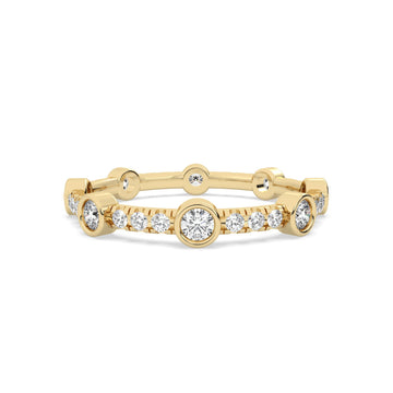 Yellow gold round diamond band
