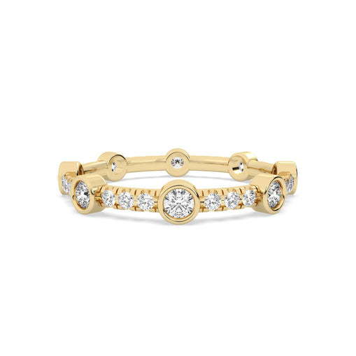 Yellow gold round diamond band