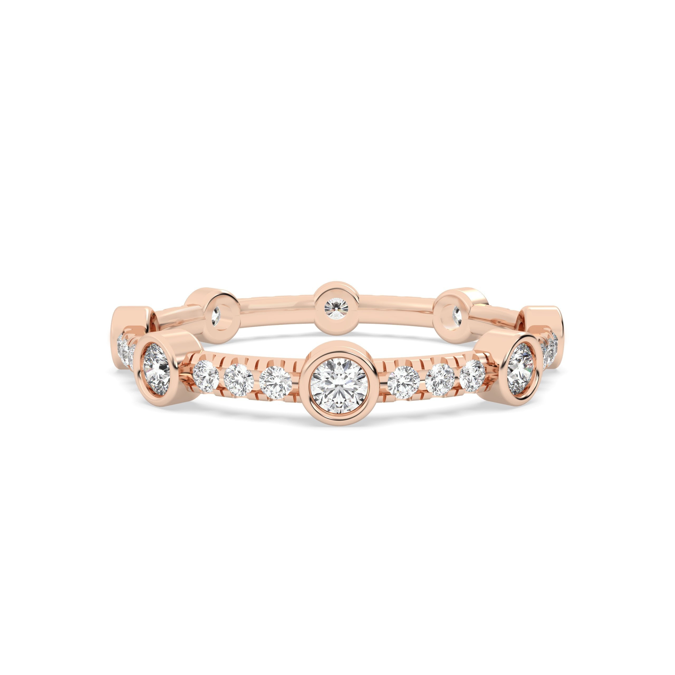 Rose gold round diamond band