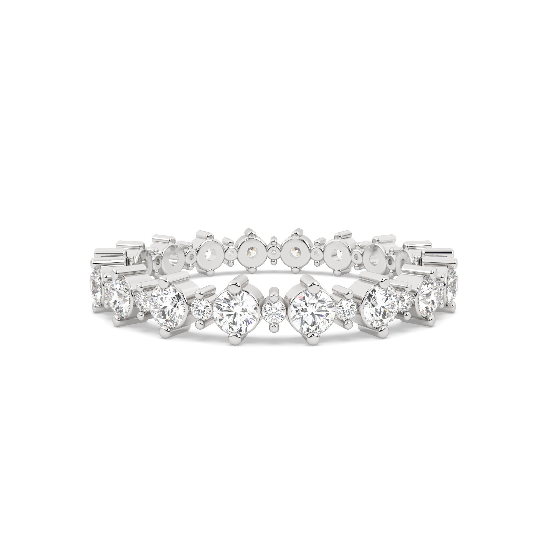 Diamond eternity ring on a white background