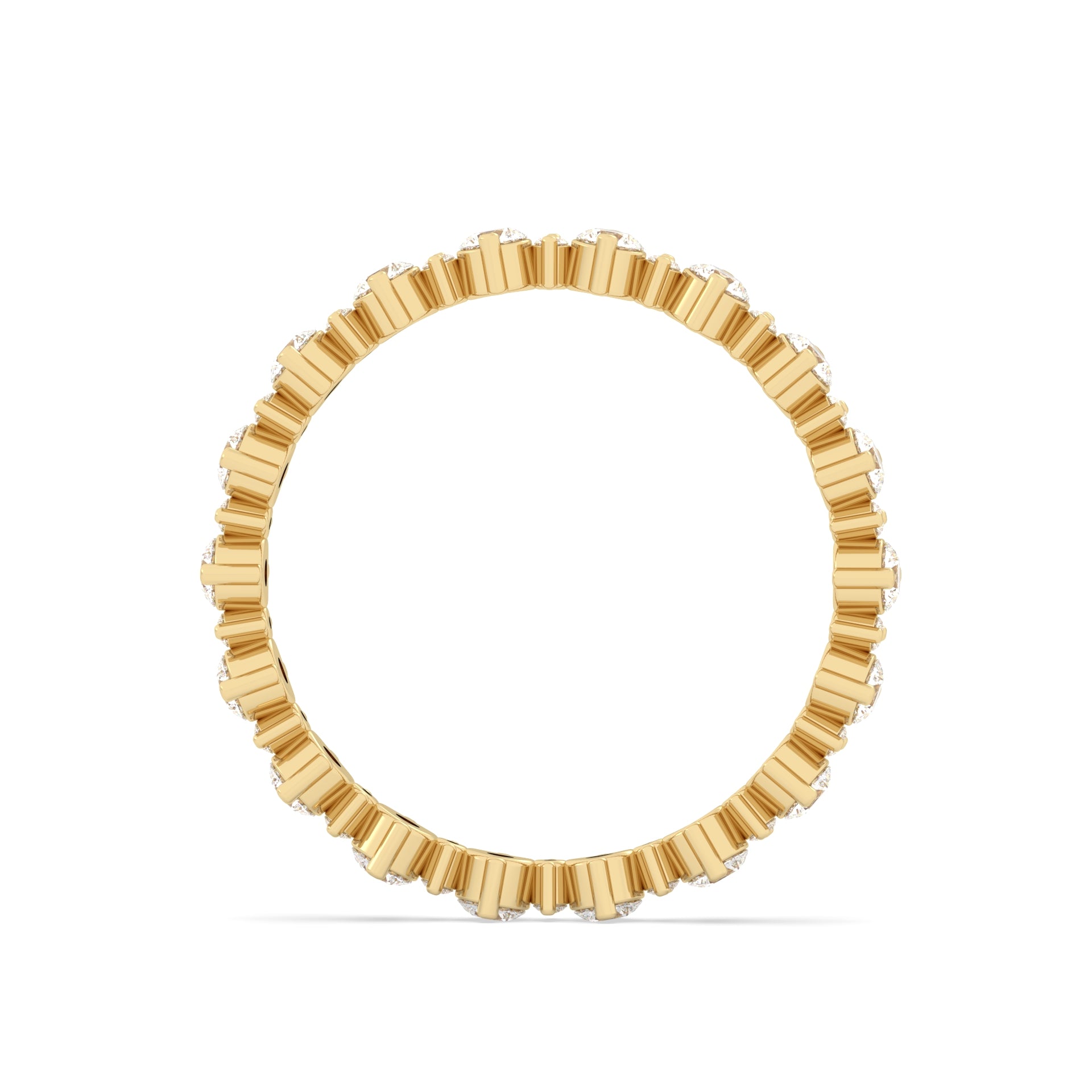 yellow gold ring with diamonds on a gold band
