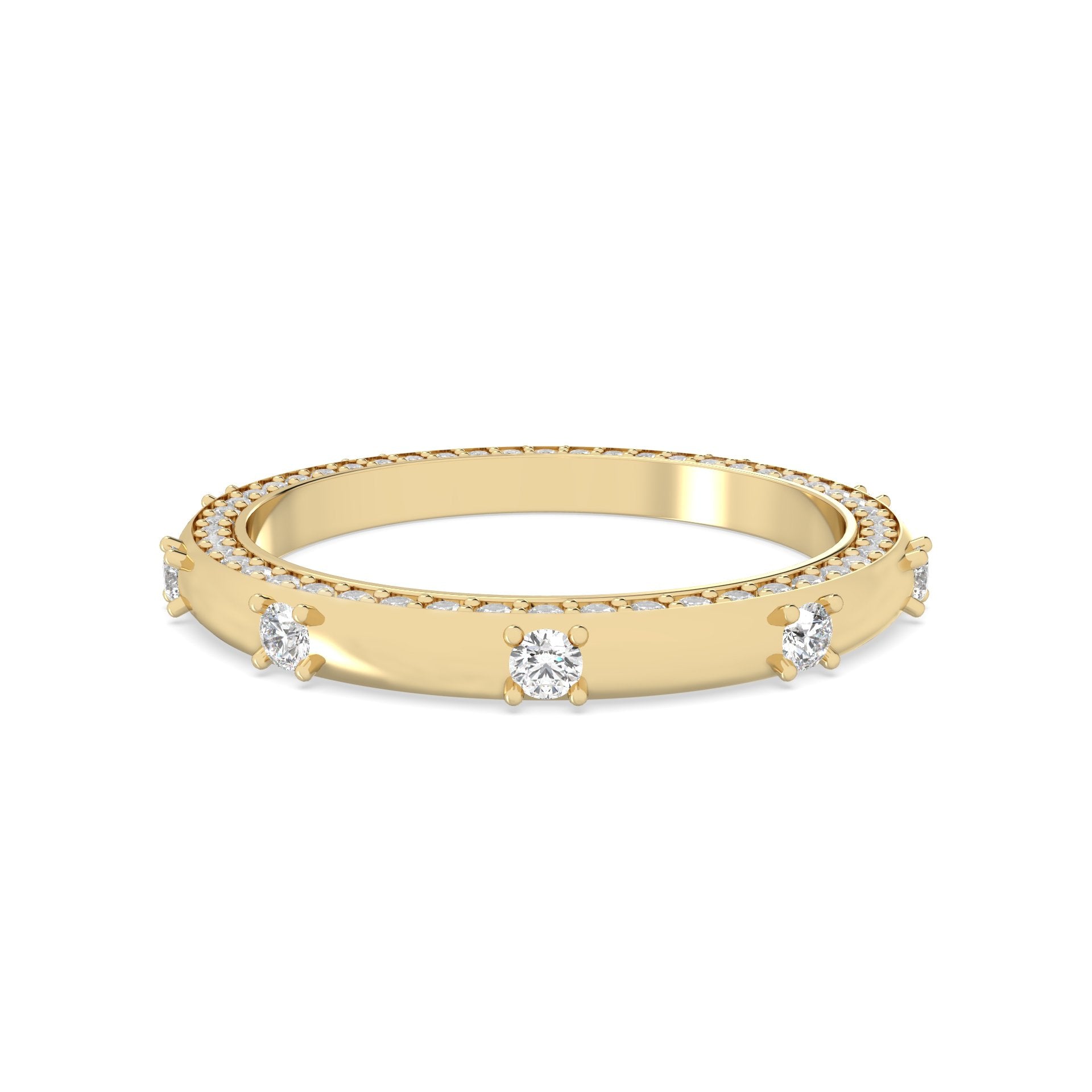 Yellow round diamond band