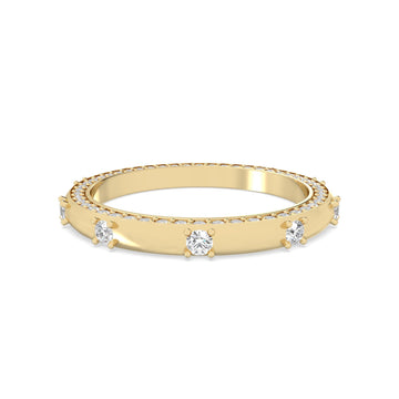 Yellow round diamond band