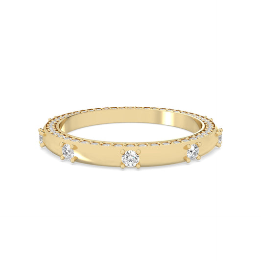 Yellow round diamond band