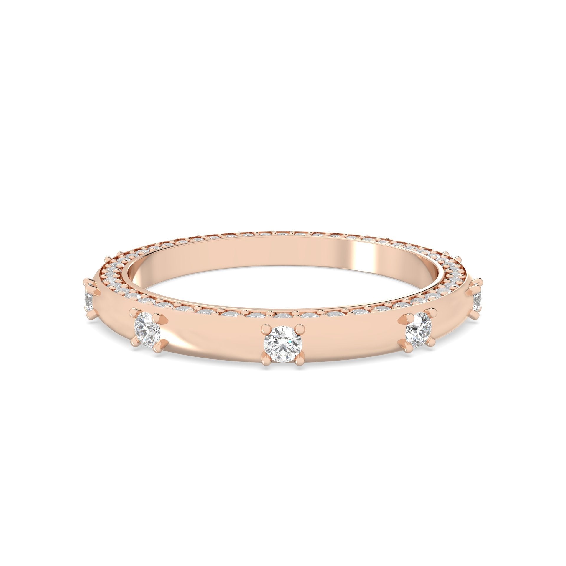 Rose round diamond band
