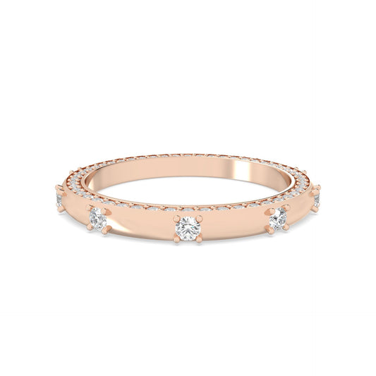 Rose round diamond band