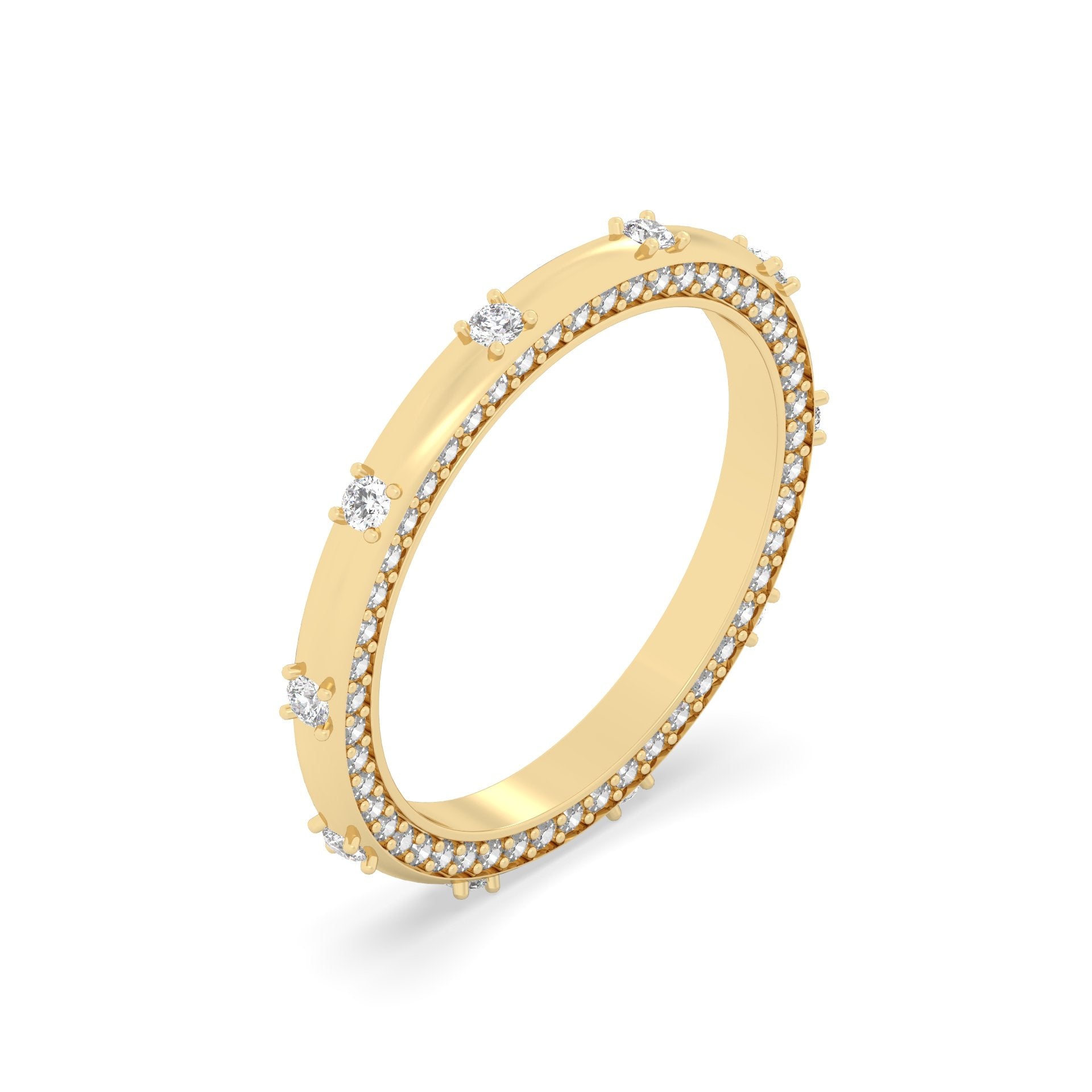 Yellow round diamond band