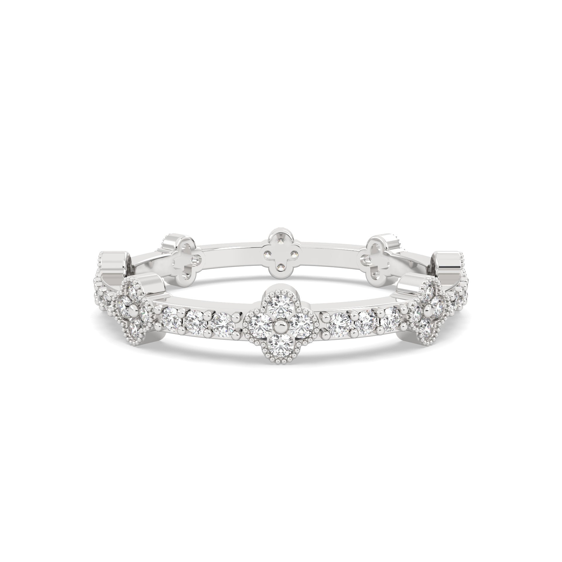 White Gold LV ring band