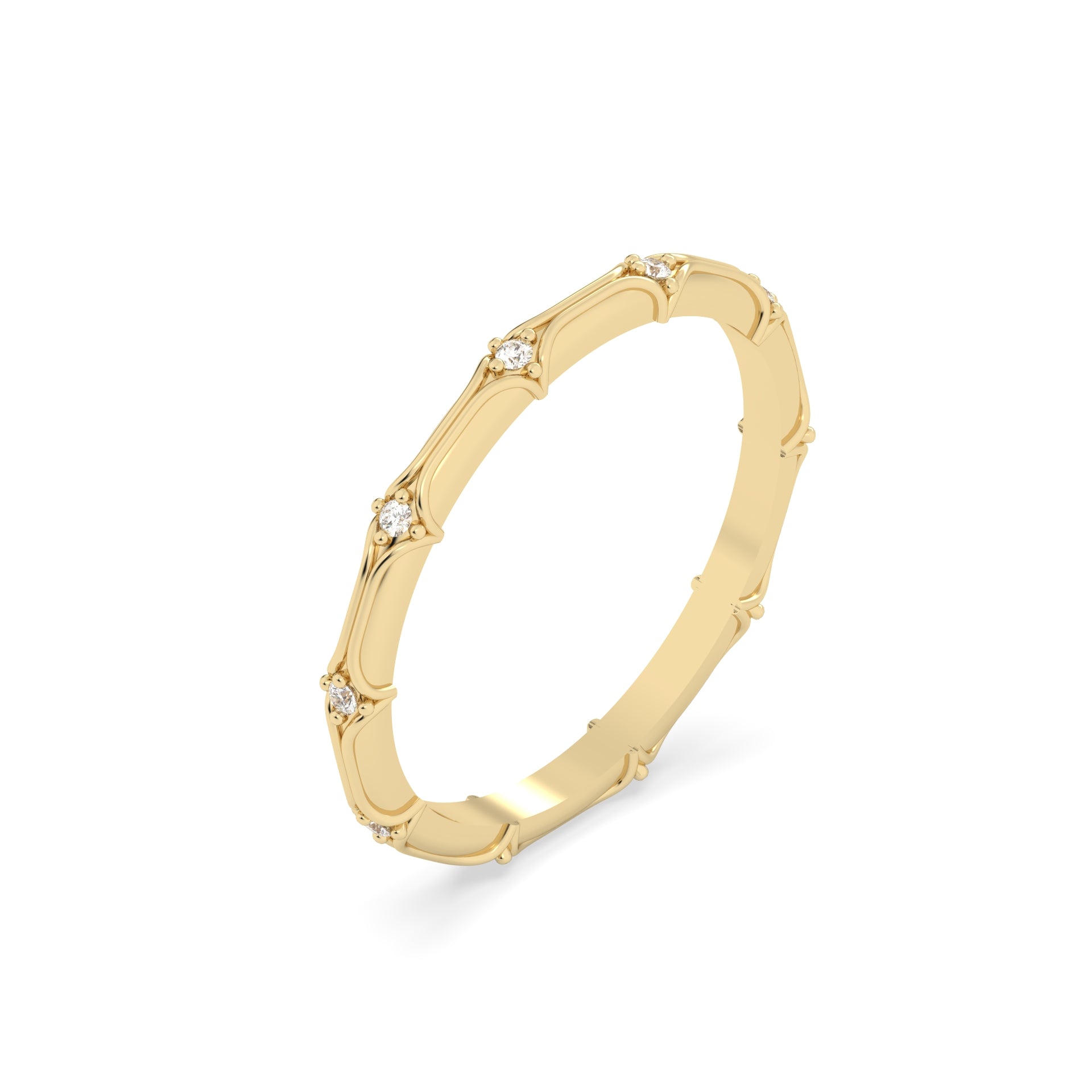 Yellow round diamond band