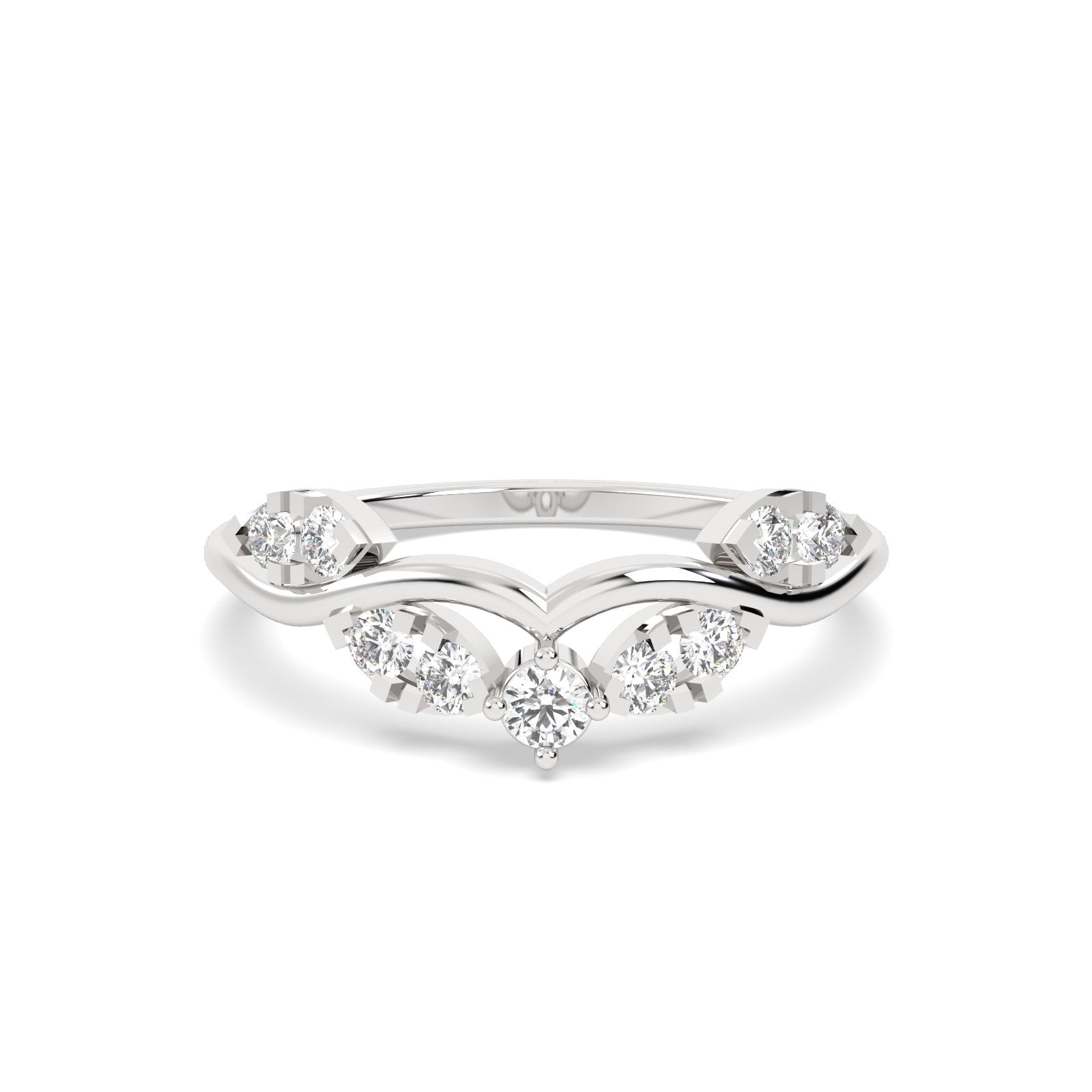 White gold stackable ring band