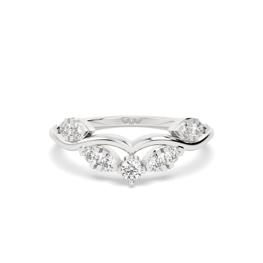 White gold stackable ring band
