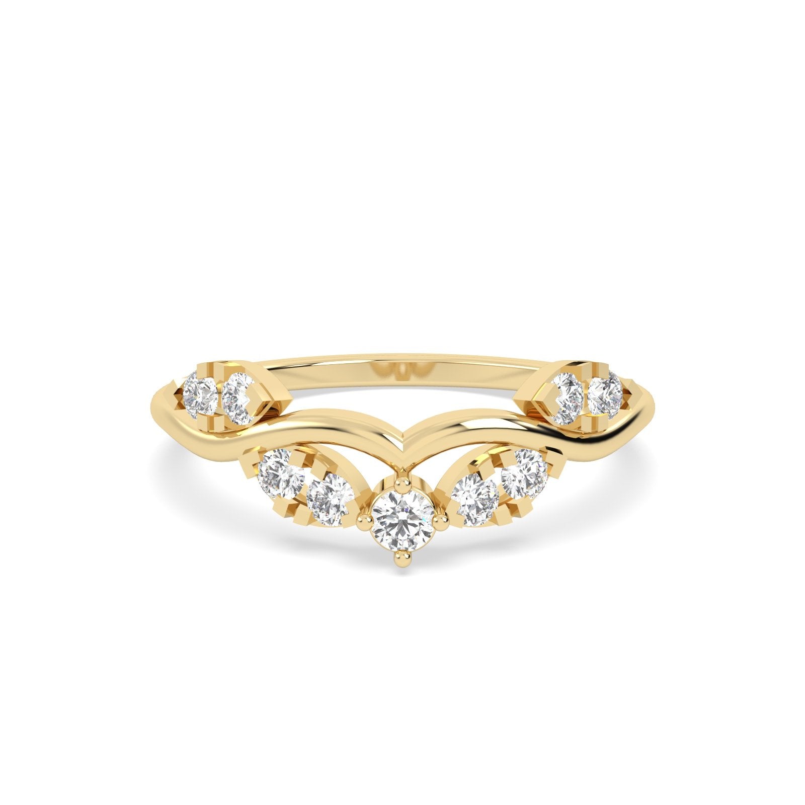 Yellow gold stackable ring band