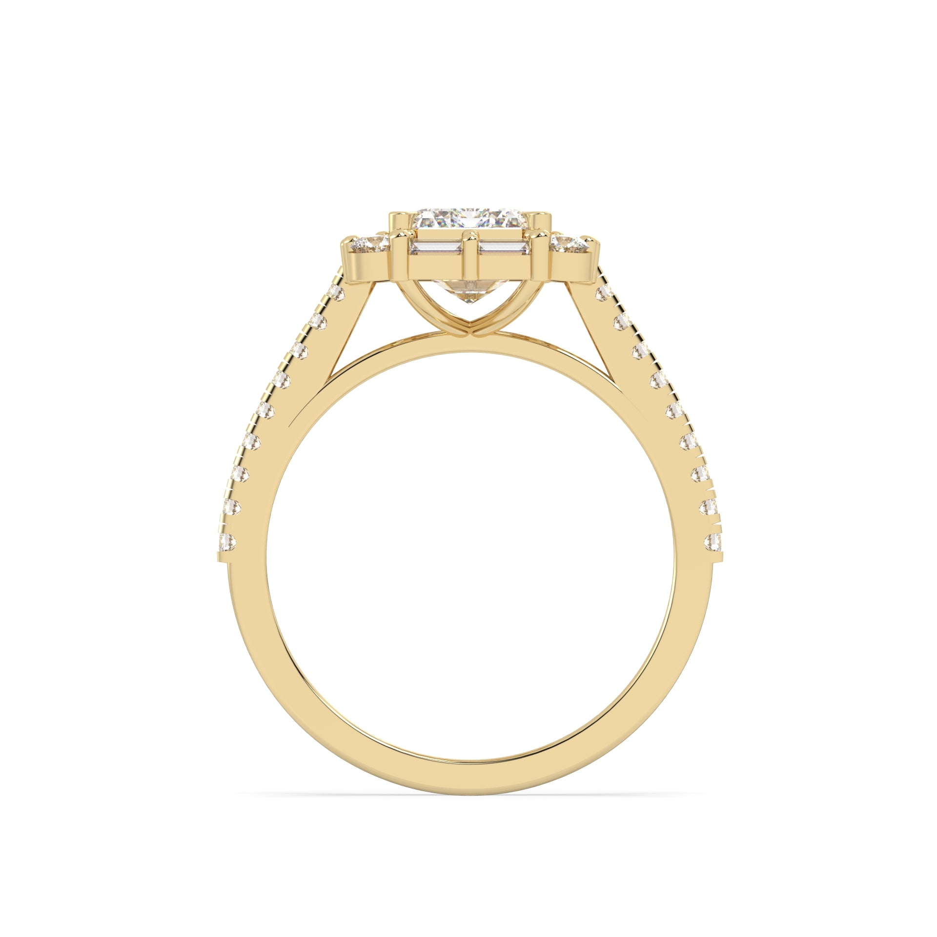 2 Ct Emerald Halo Lab Grown Diamond Ring