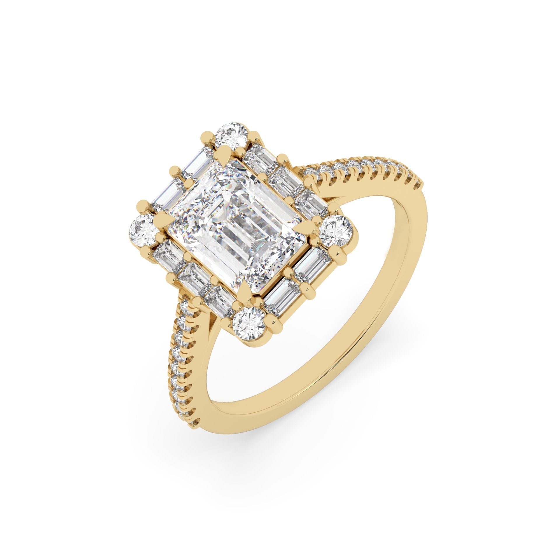 2 Ct Emerald Halo Lab Grown Diamond Ring
