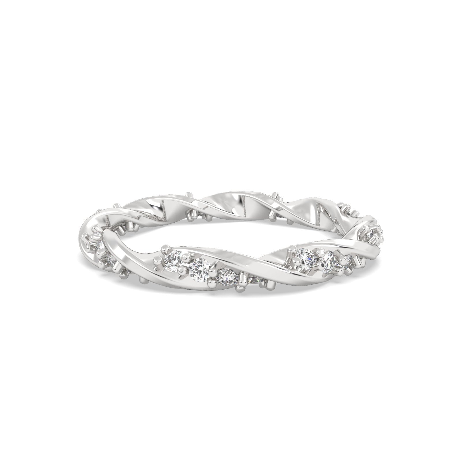 white gold stackable twisting band 2