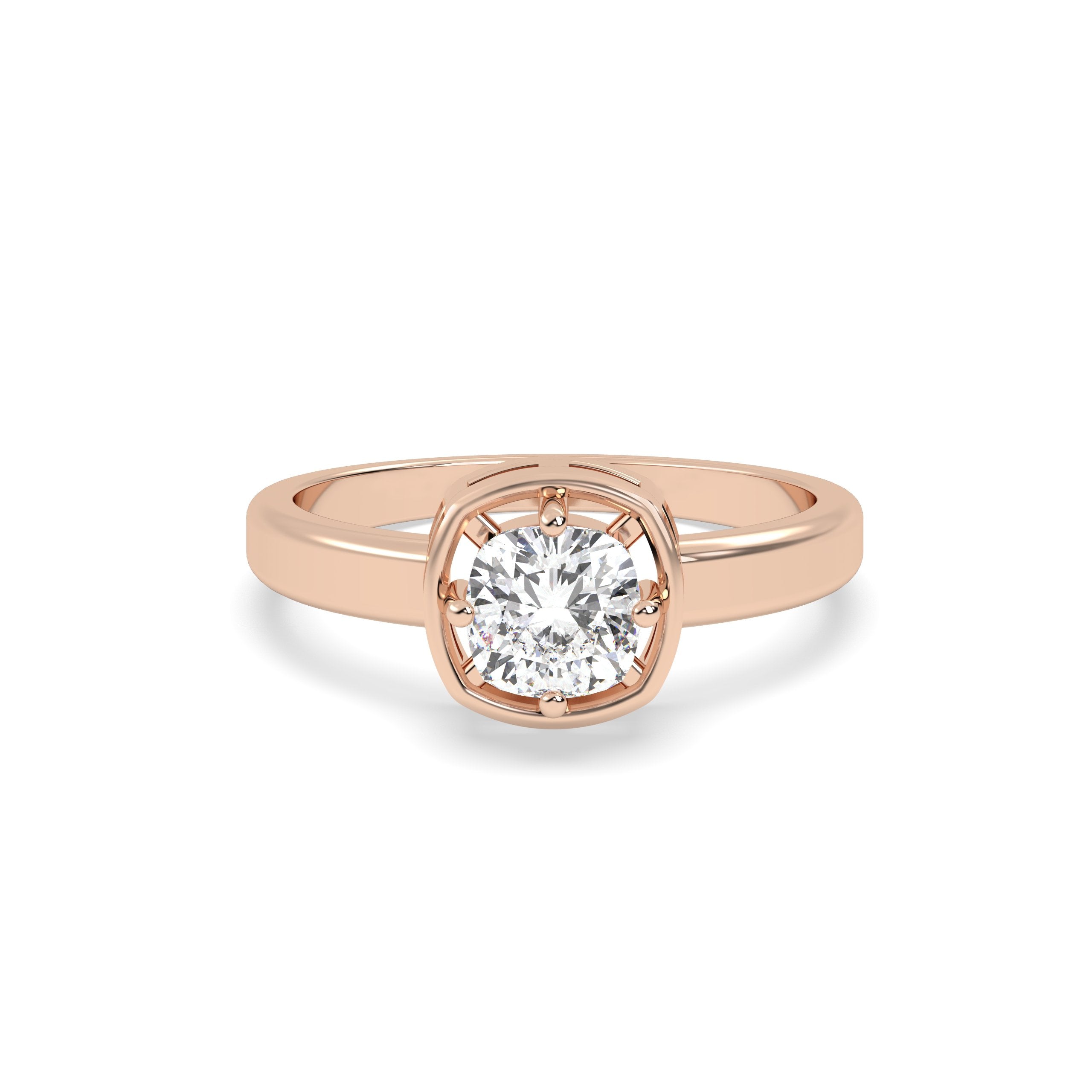 womens center stone 1 Ct Cushion Diamond Ring in simple design