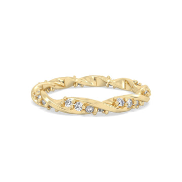 yellow gold stackable twisting band