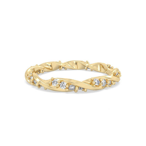 yellow gold stackable twisting band